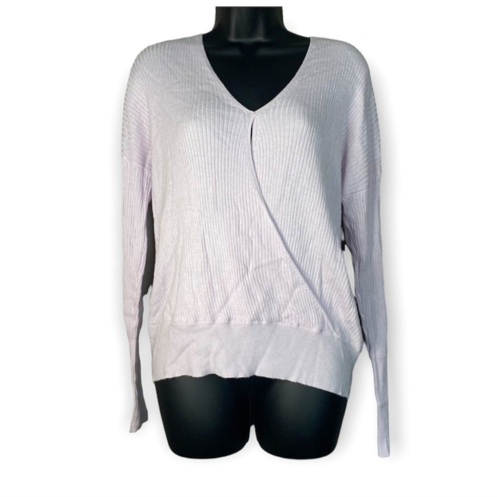 𝅺NWT Elodie Ribbed Pink Long Sleeve Wrap Blouse